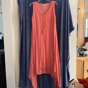 Style & Co. dress. Size large, coral/peach color. Like new.